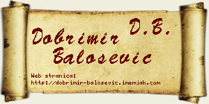 Dobrimir Balošević vizit kartica